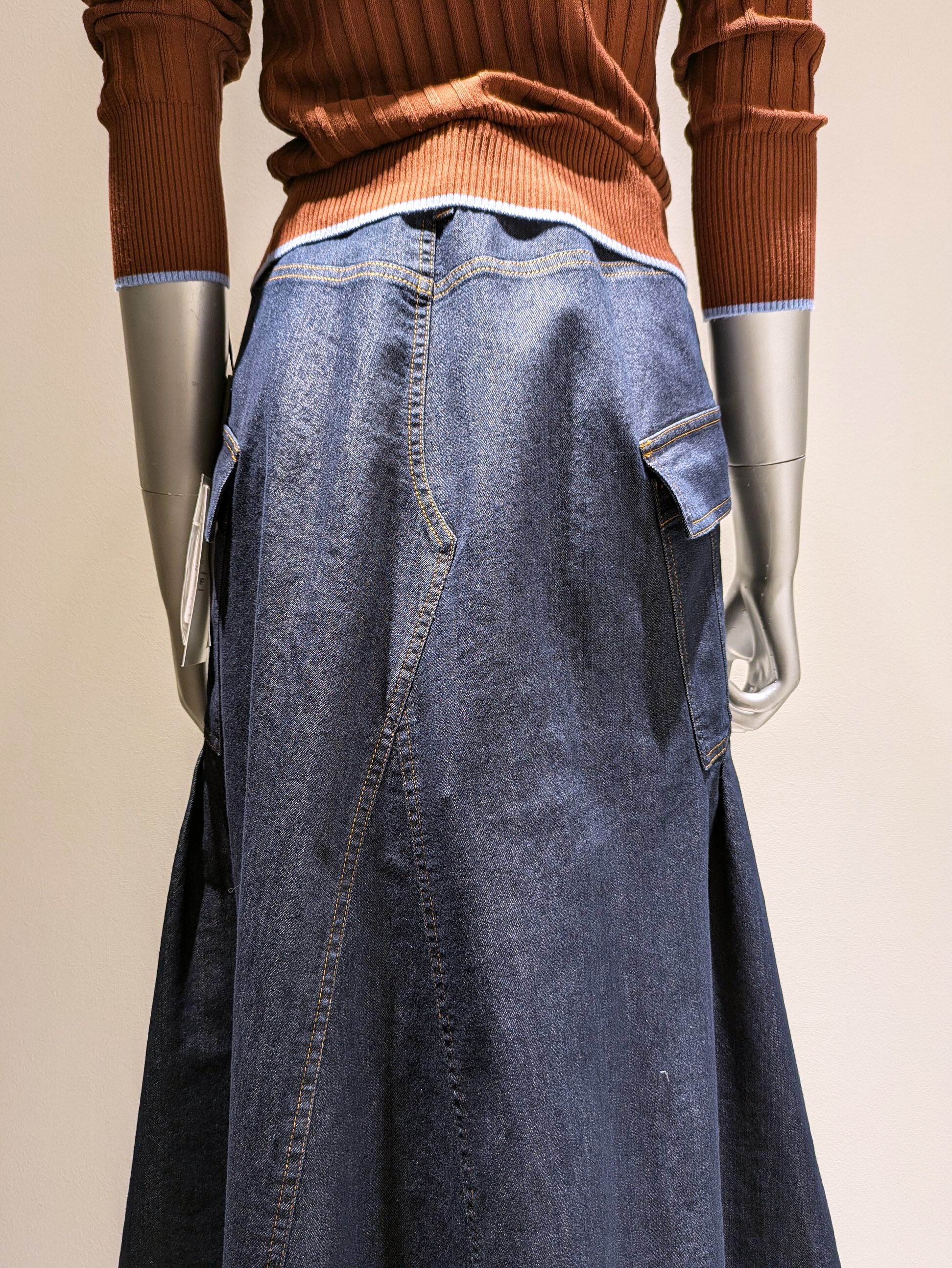 Denim cargo skirt