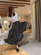 Chiffon dot pleated gaucho pants