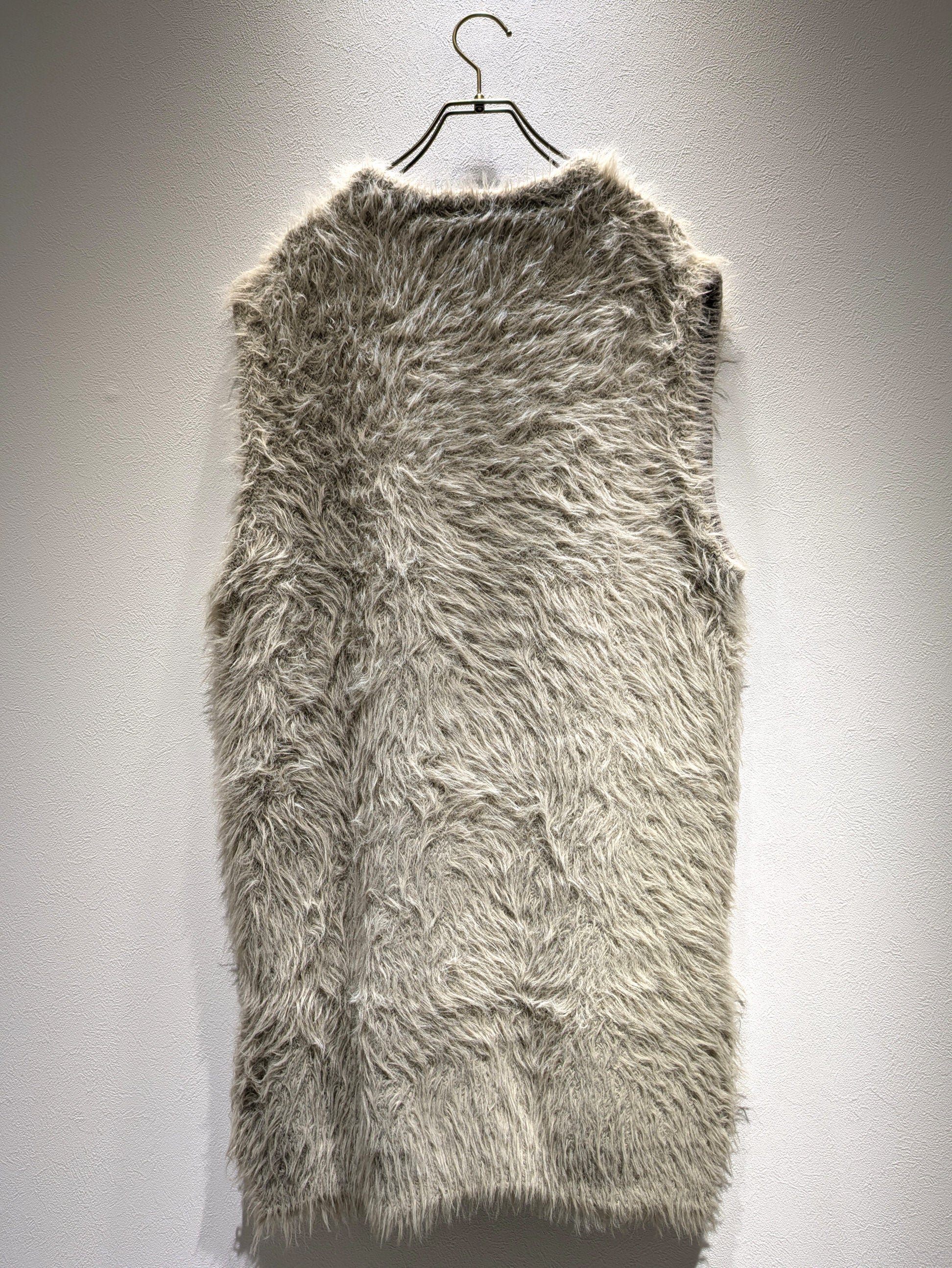 Feather Yarn Long Gilet