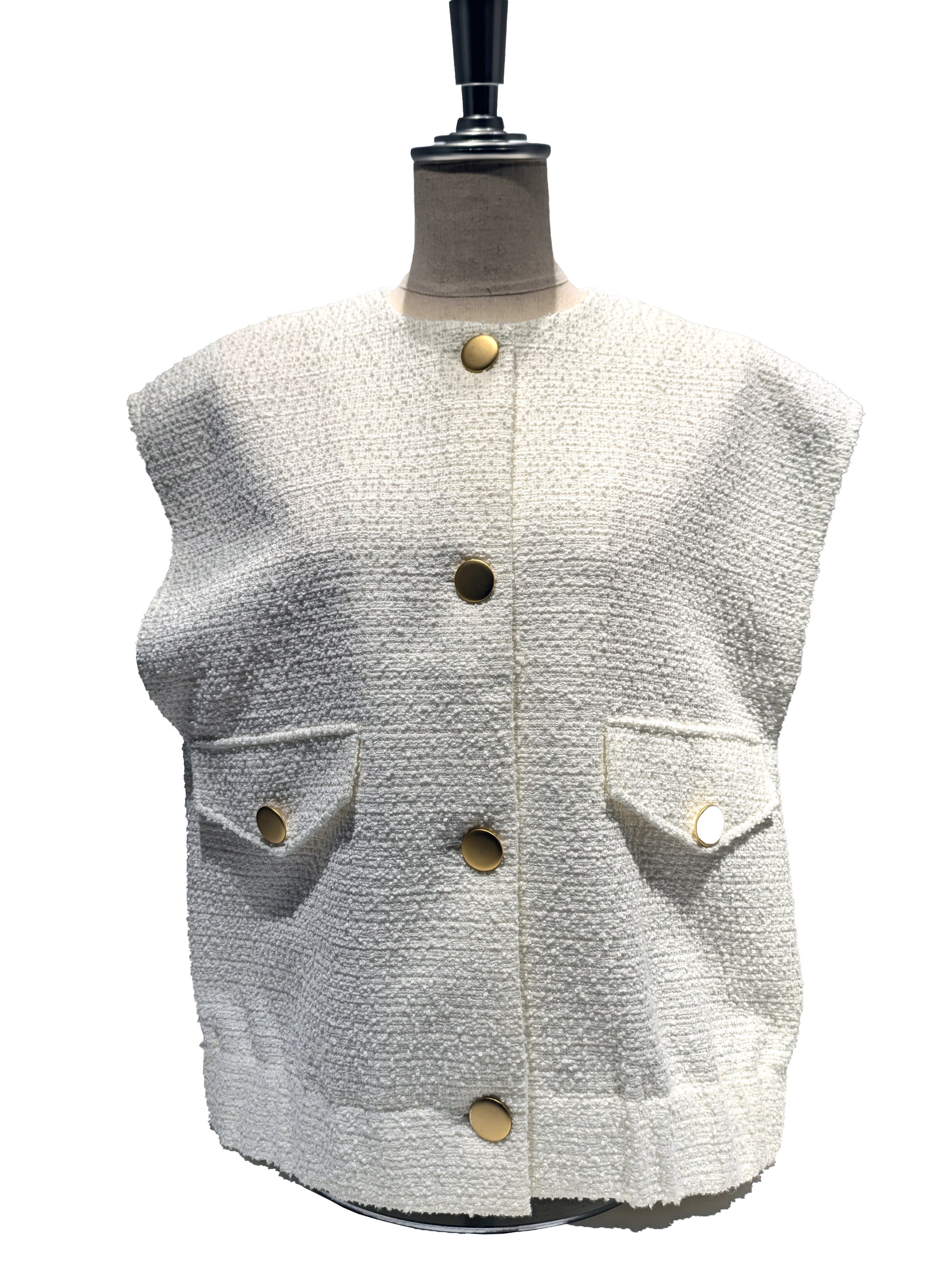 Tweed jersey mini vest