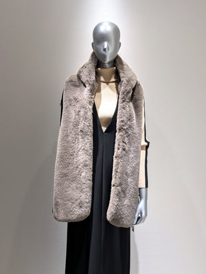 Hooded faux fur vest