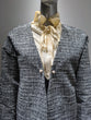 Tweed jersey collarless jacket