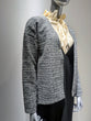 Tweed jersey collarless jacket