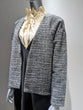 Tweed jersey collarless jacket