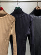 Bicolor ribbed knit sweater