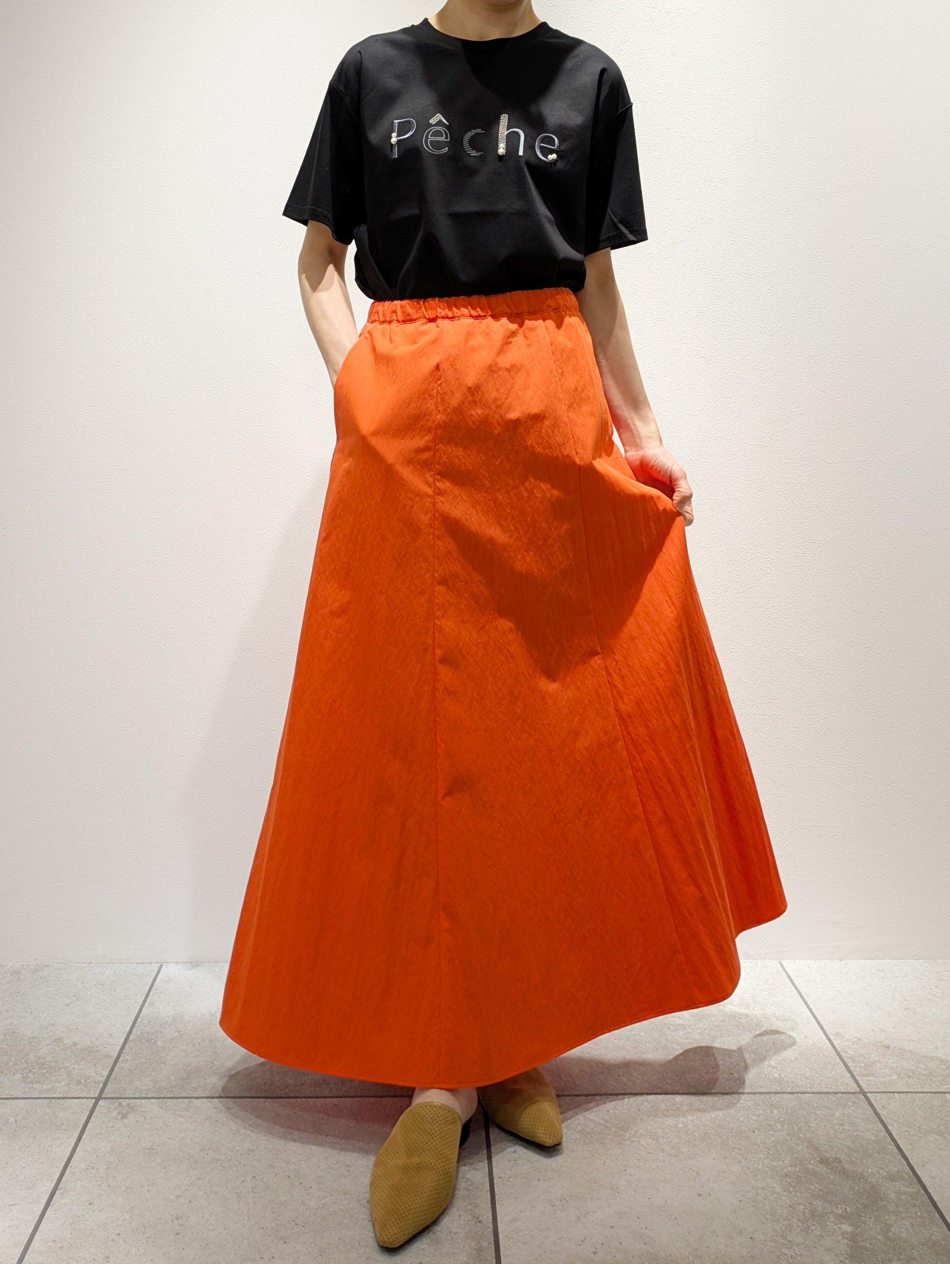 Gabardine long skirt