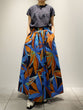 Flower print gathered skirt