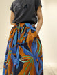 Flower print gathered skirt