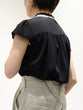 Lace ribbon tuck blouse