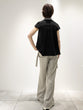 Lace ribbon tuck blouse