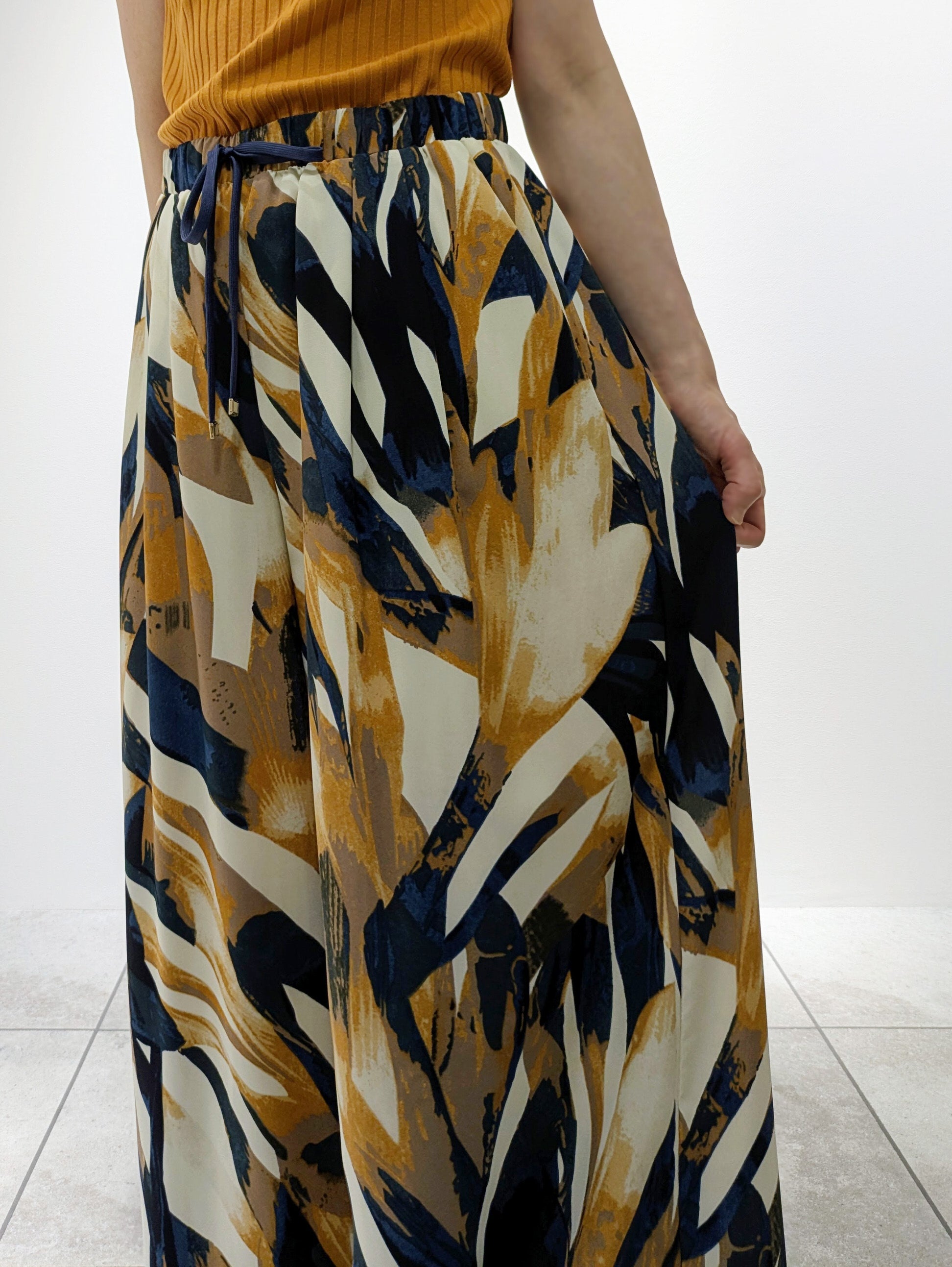 Printed wide pants