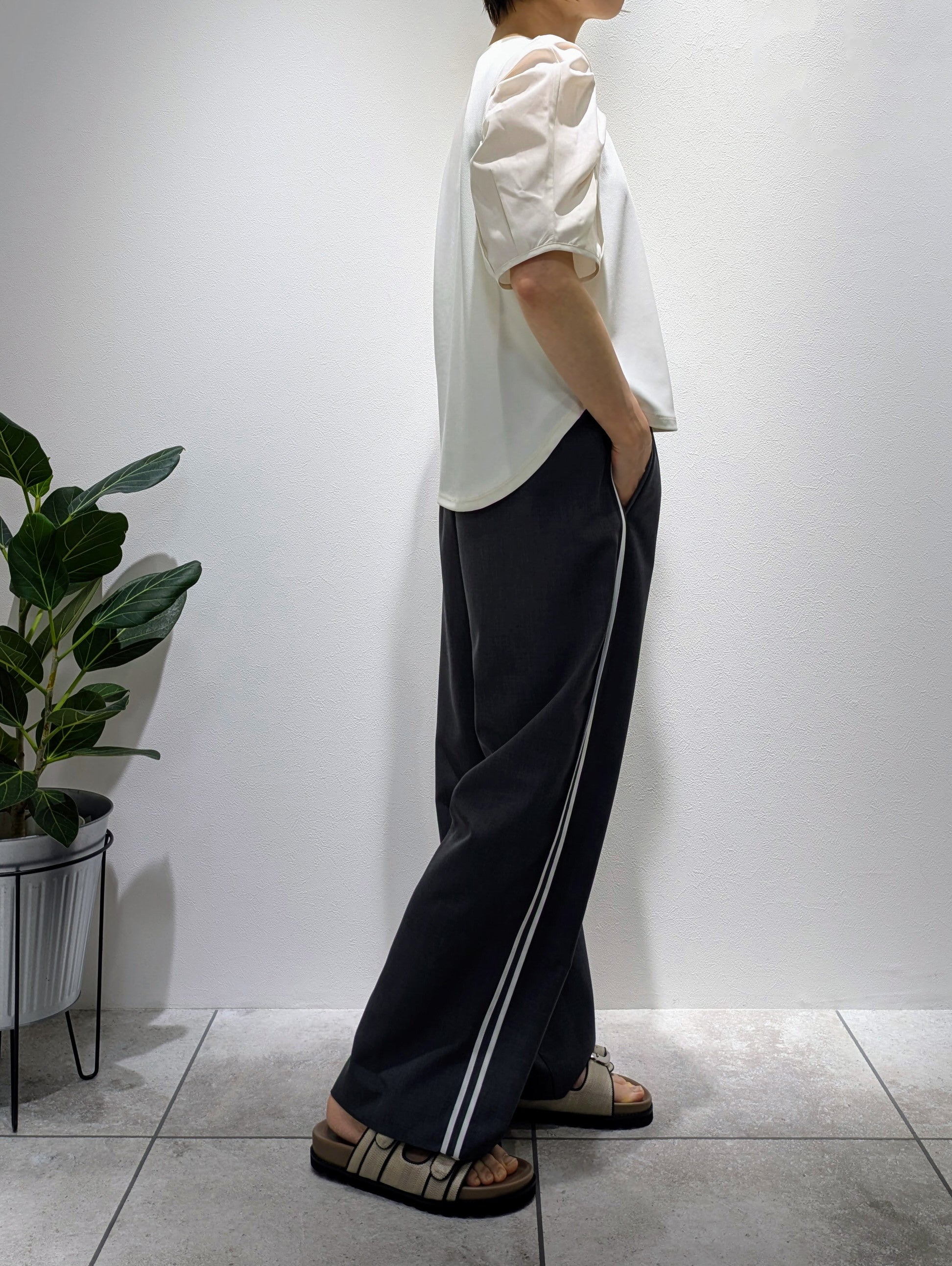 Tucked sleeve blouse