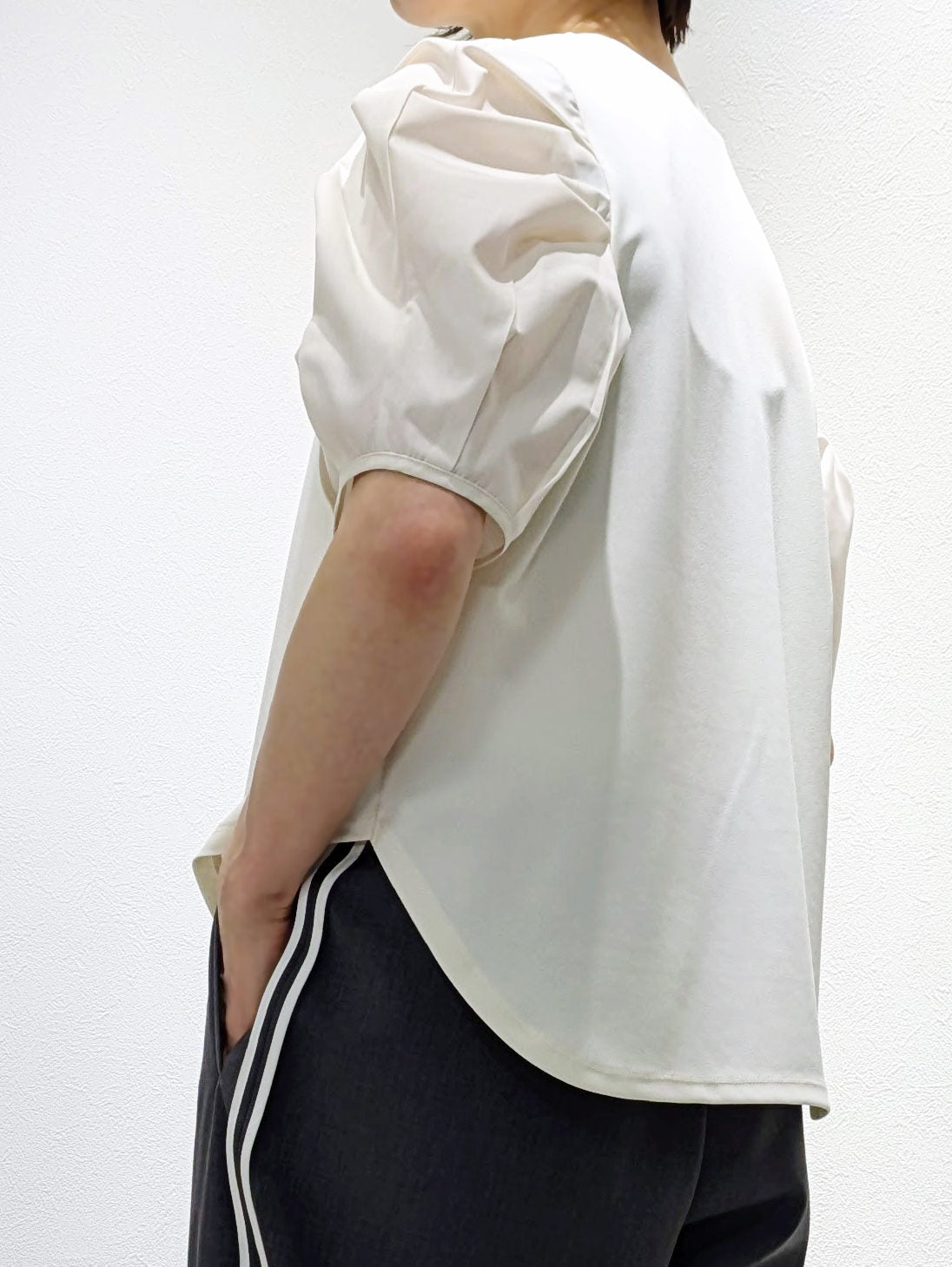Tucked sleeve blouse