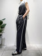 Color-blocked piping pants