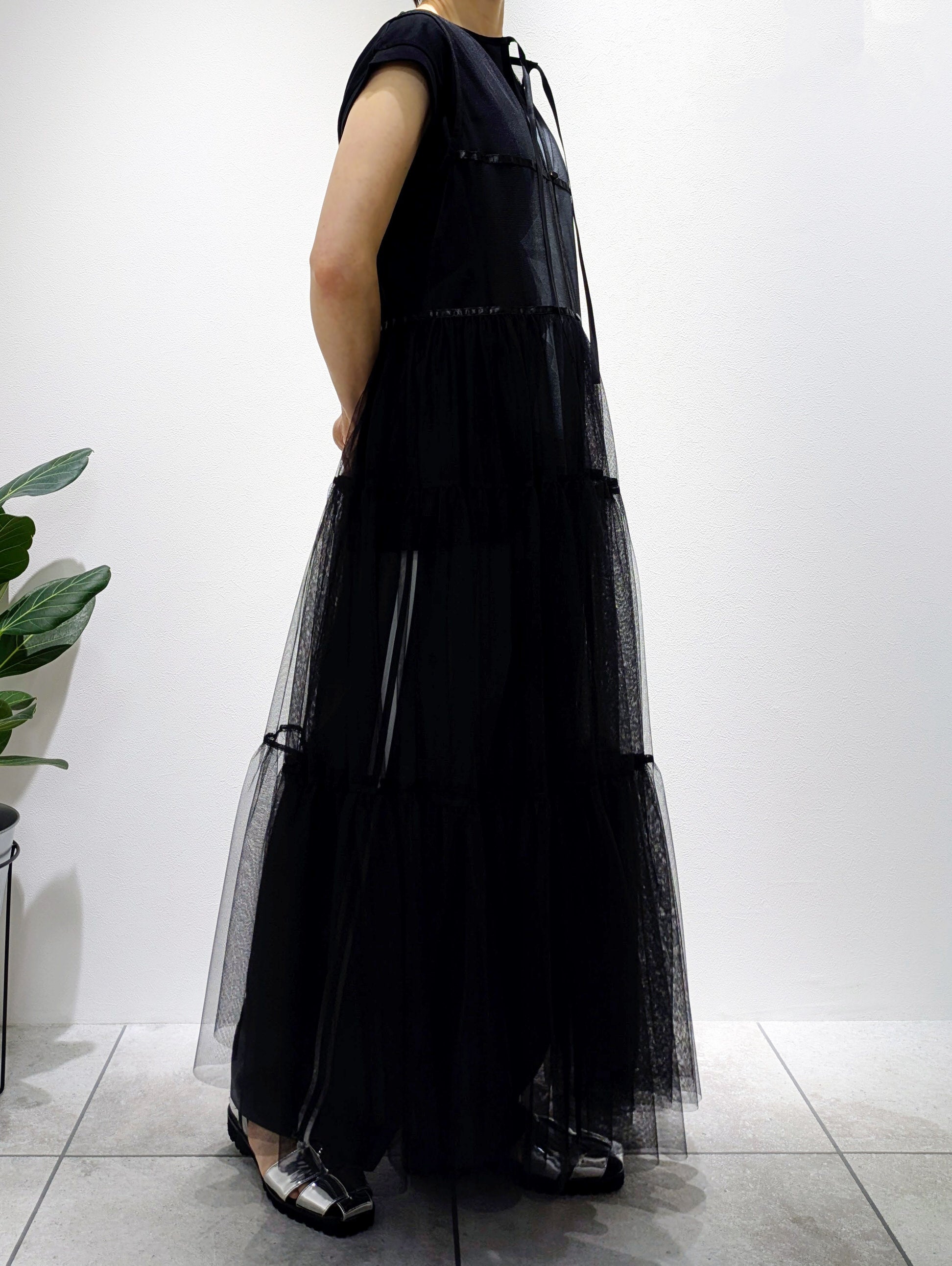 Tulle long vest