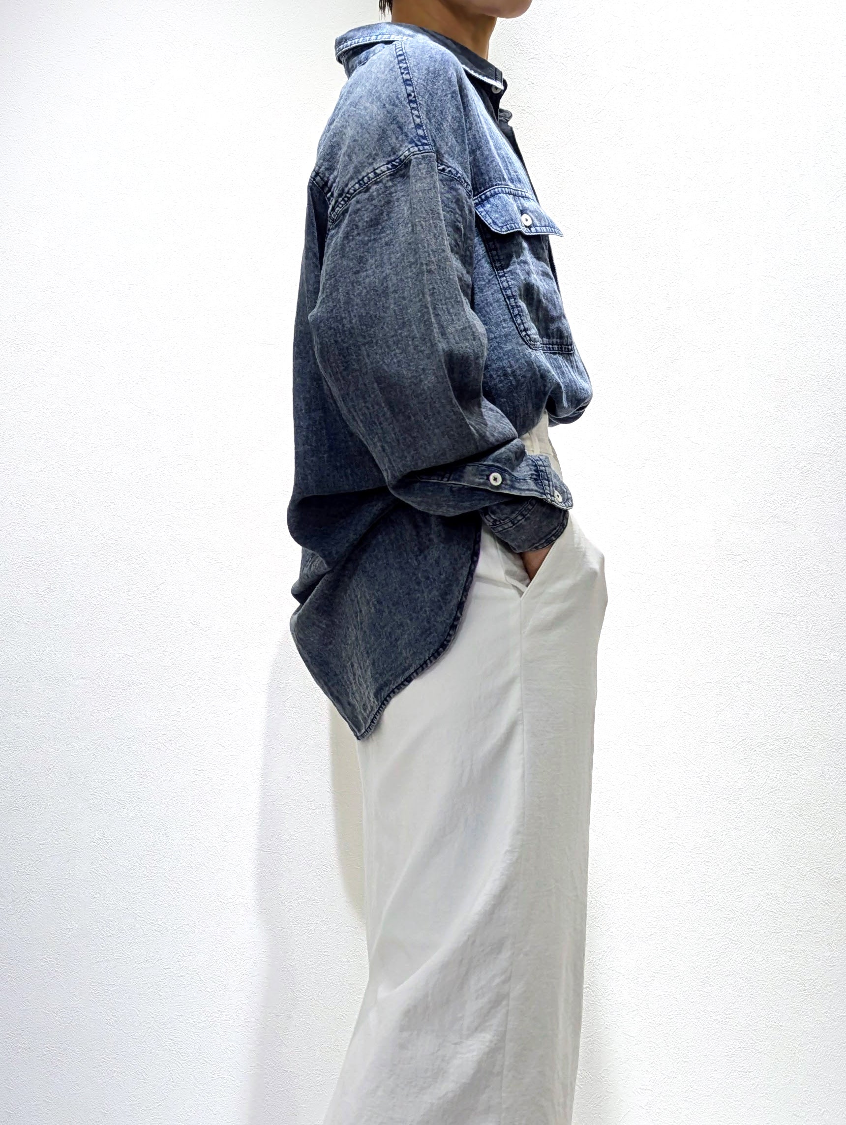 Airy denim shirt