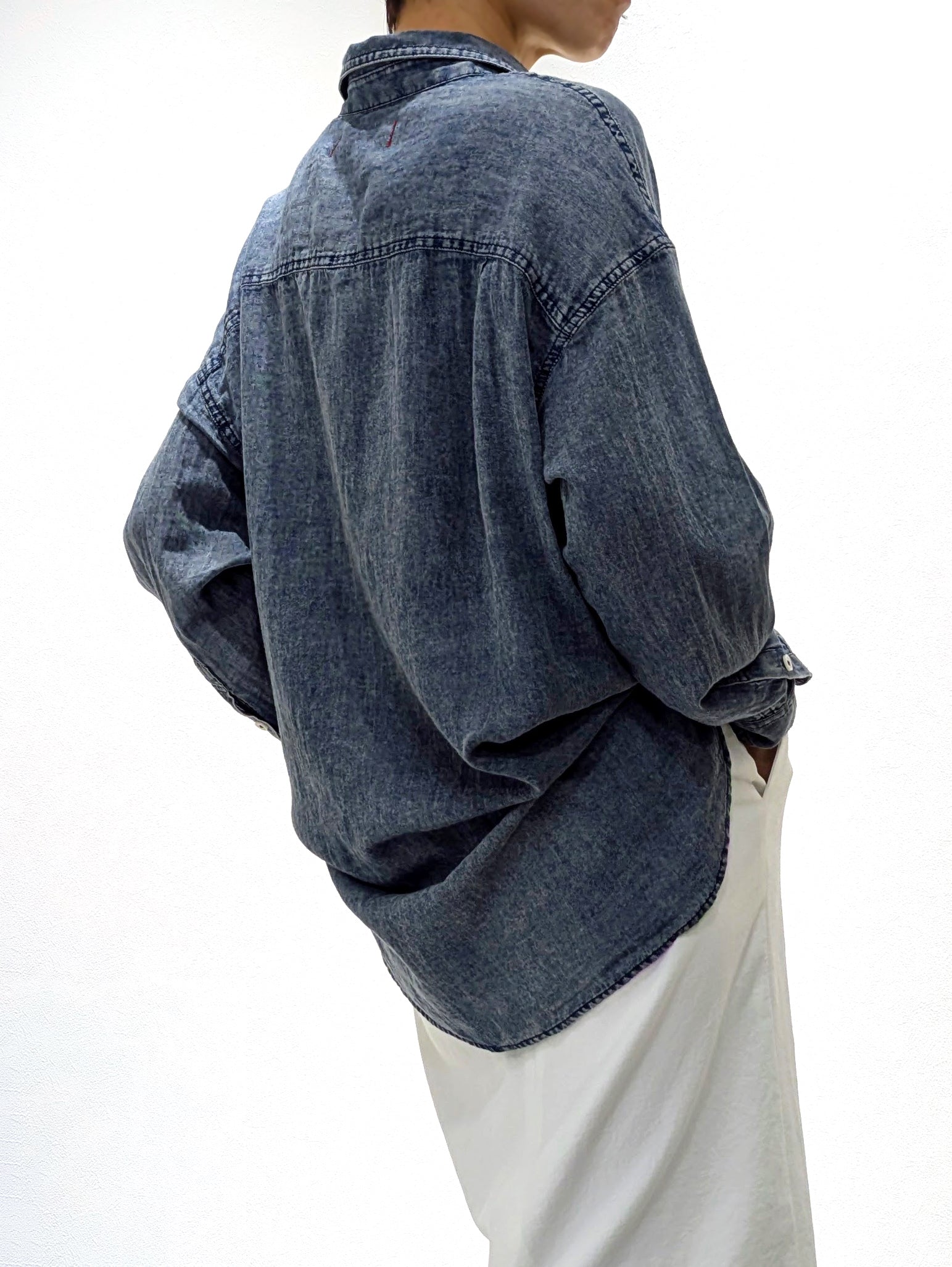 Airy denim shirt