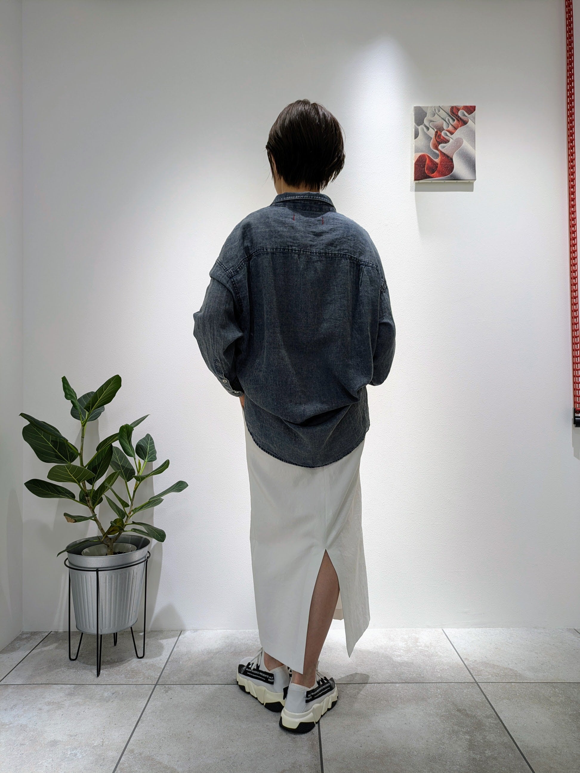 Airy denim shirt