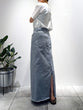 Denim maxi tight skirt