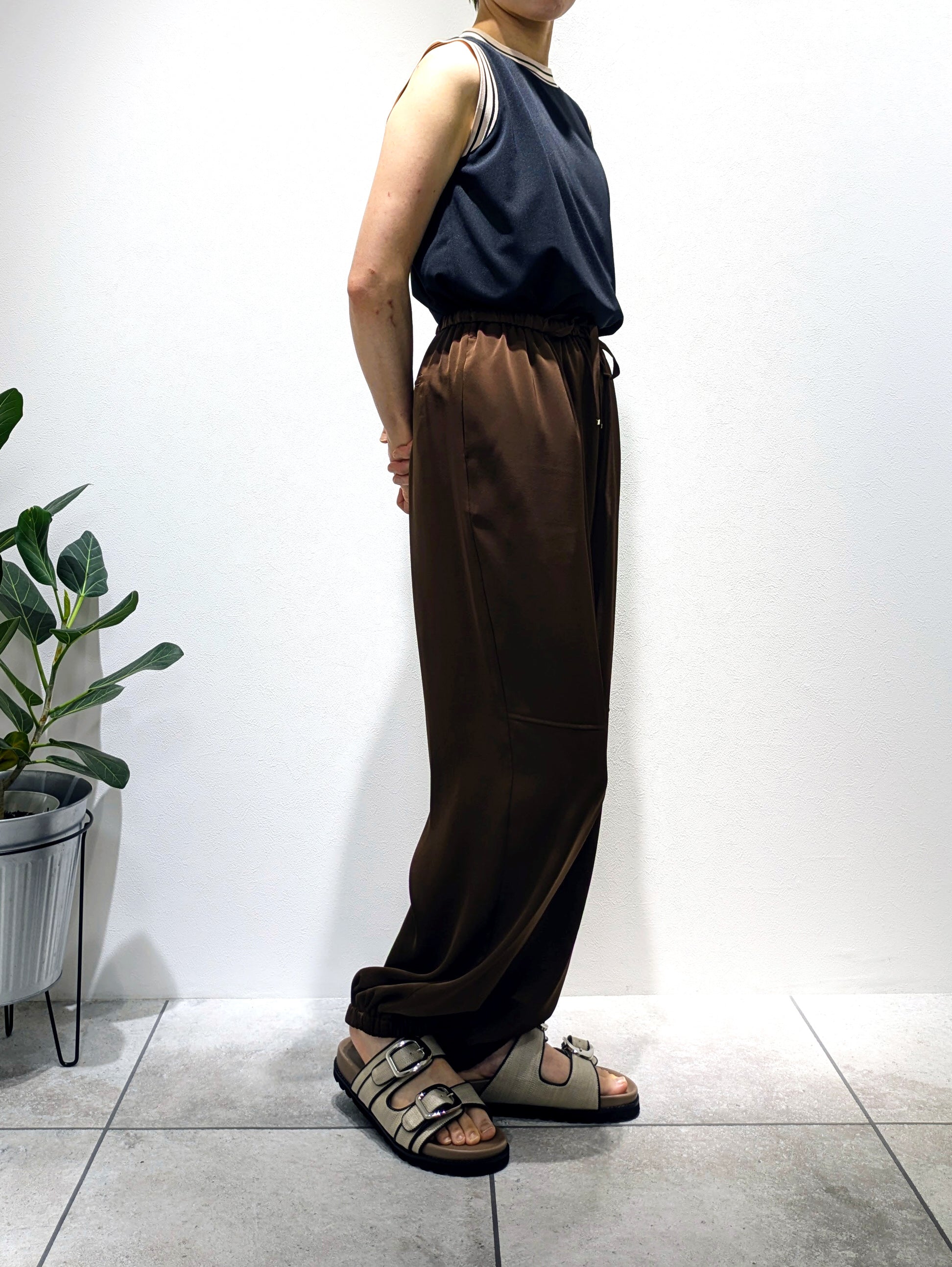 Soft satin jogger pants