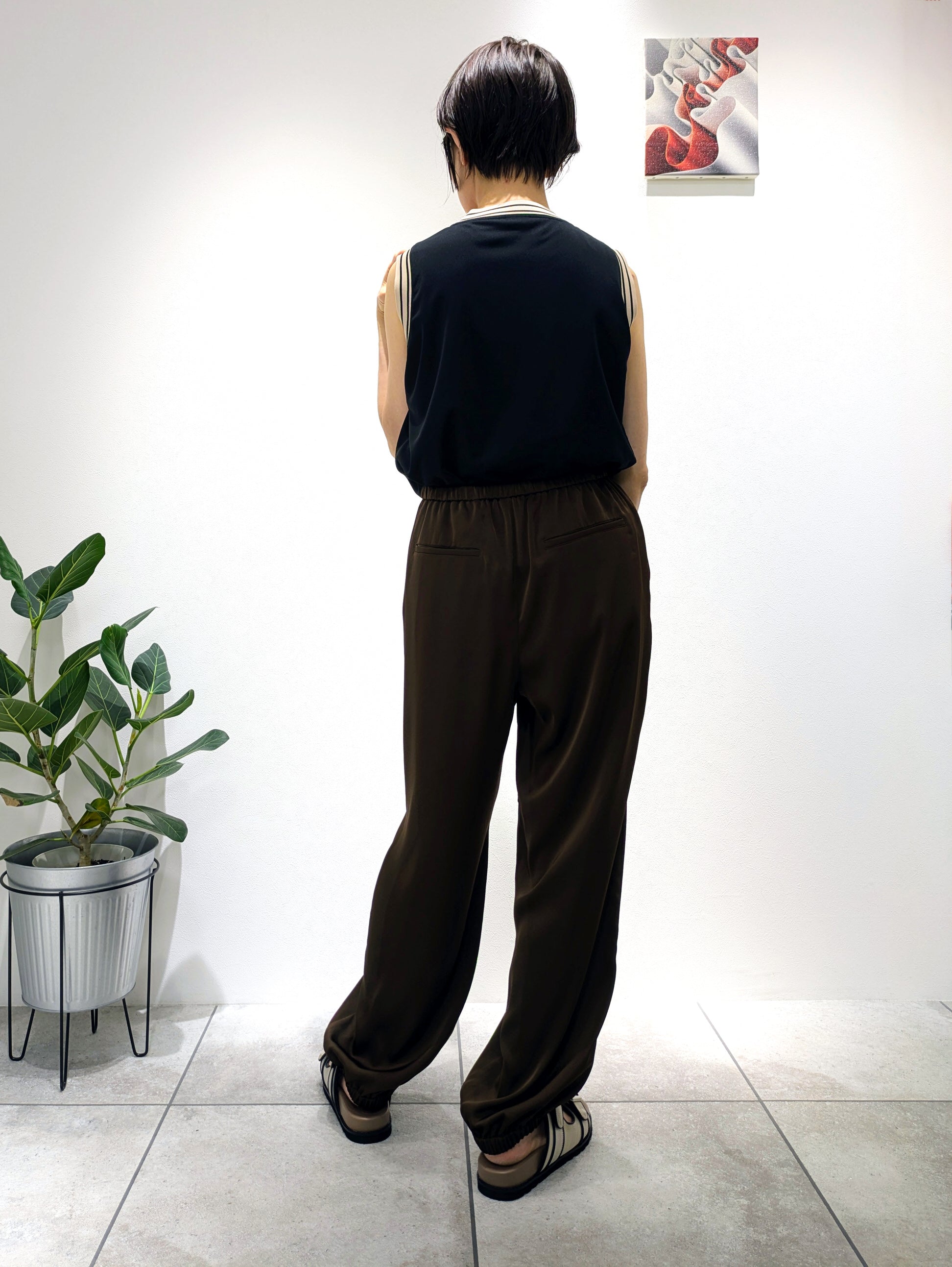 Soft satin jogger pants