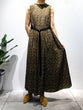 Flower Print Micro Dechin Gathered Dress