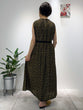 Flower Print Micro Dechin Gathered Dress