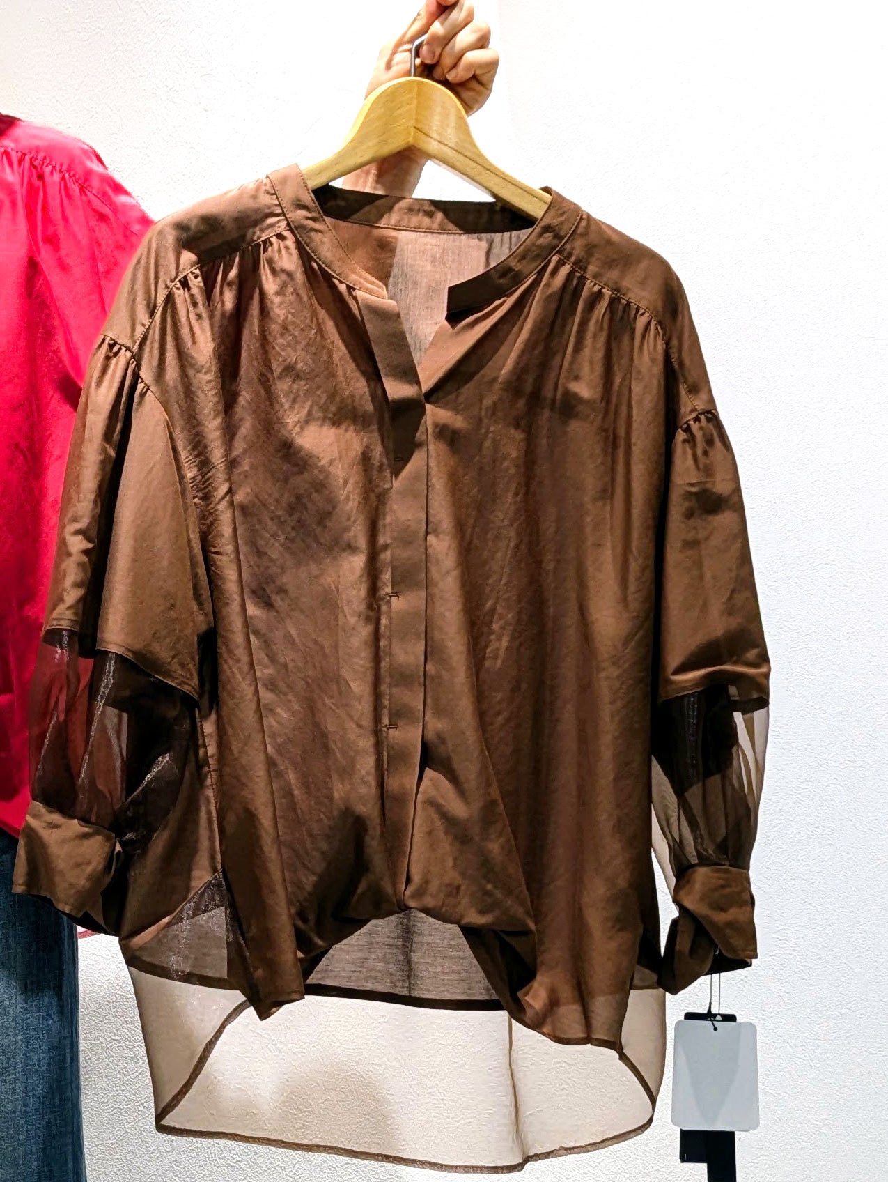 Cotton silk sheer blouse