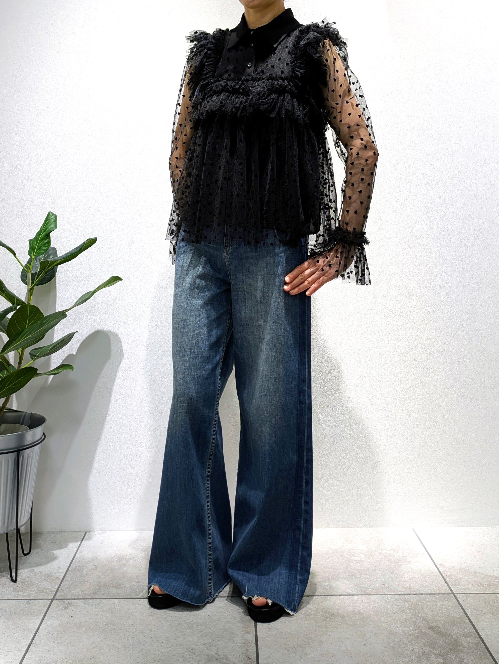 Soft tulle heart blouse