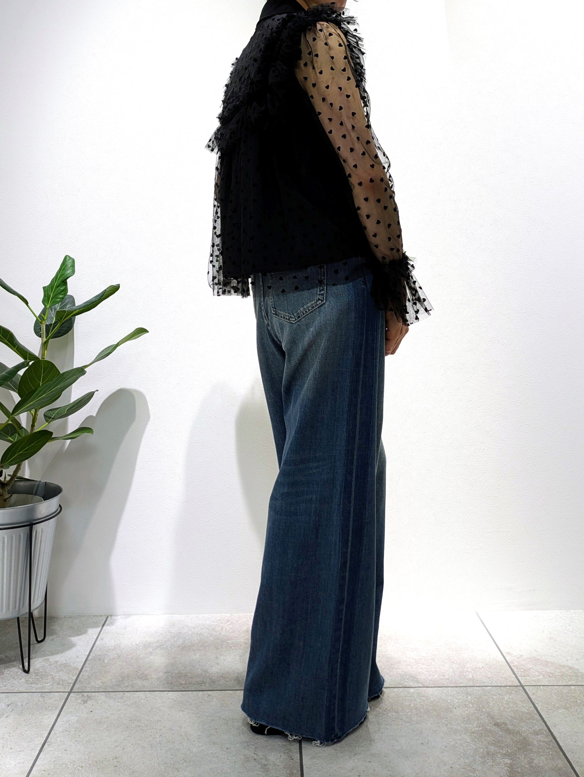 Soft tulle heart blouse