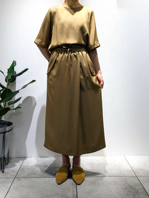 Satin twill wrap skirt