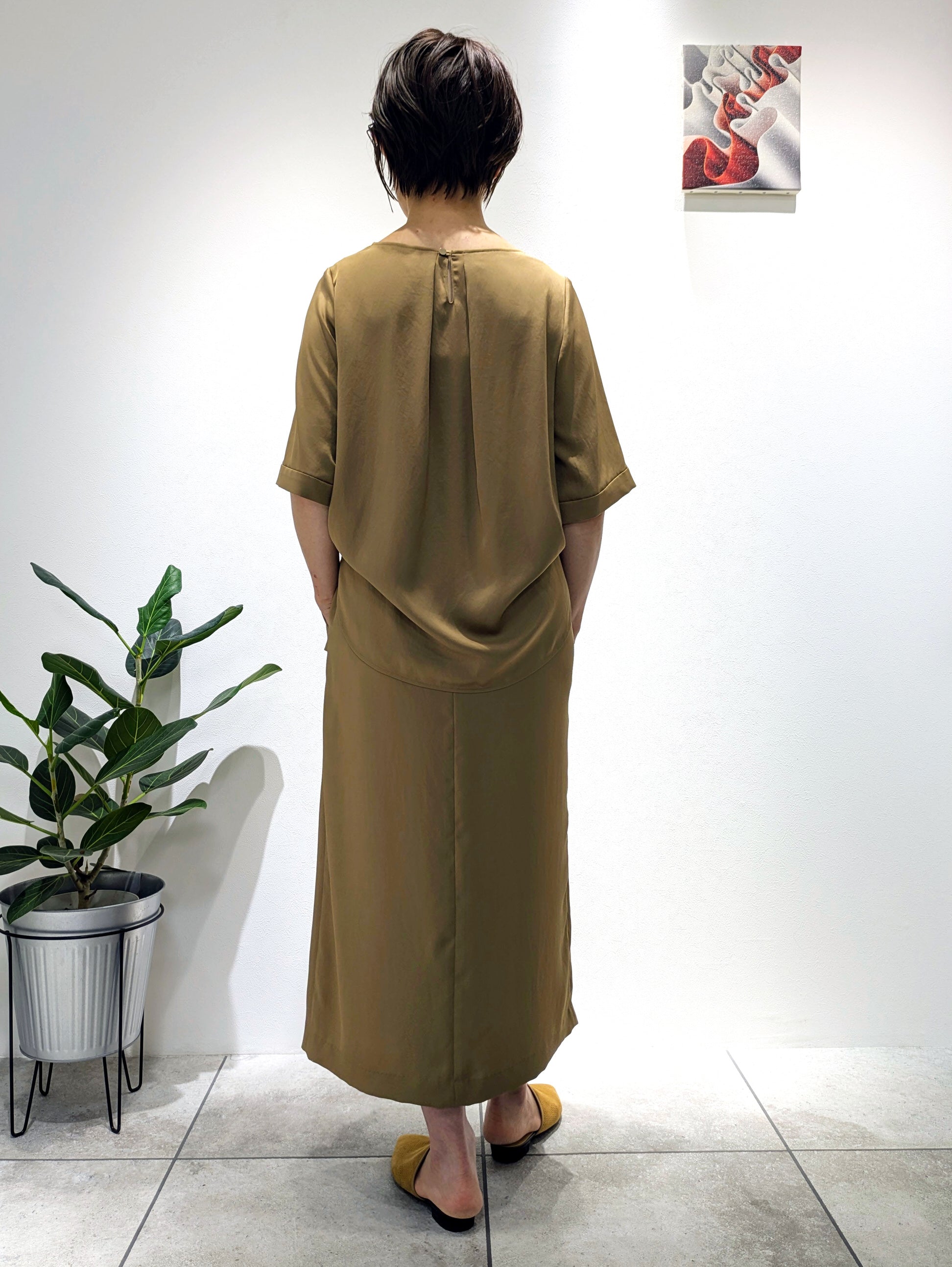 Satin twill wrap skirt