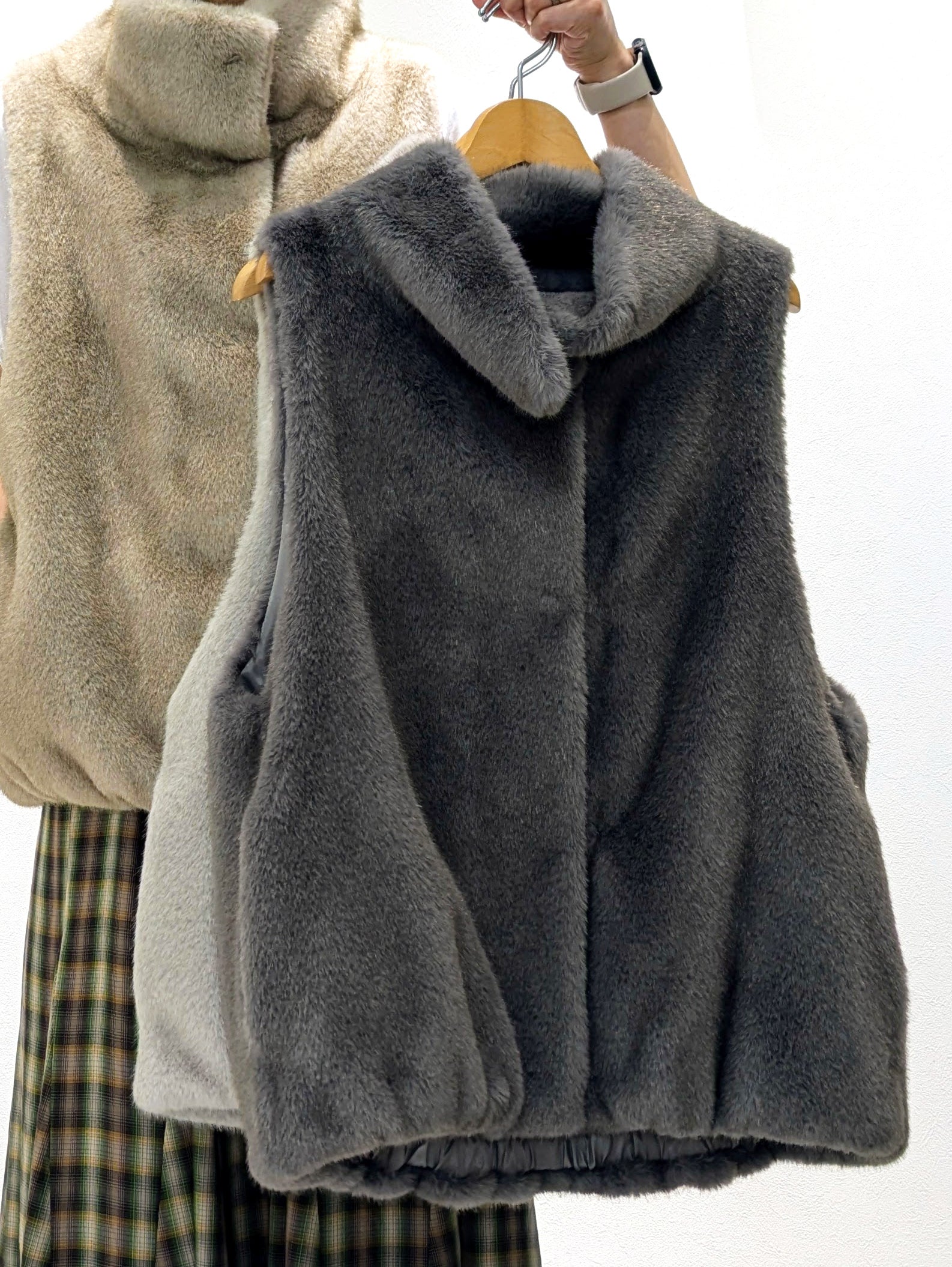 Stand Collar Eco Fur Gilet