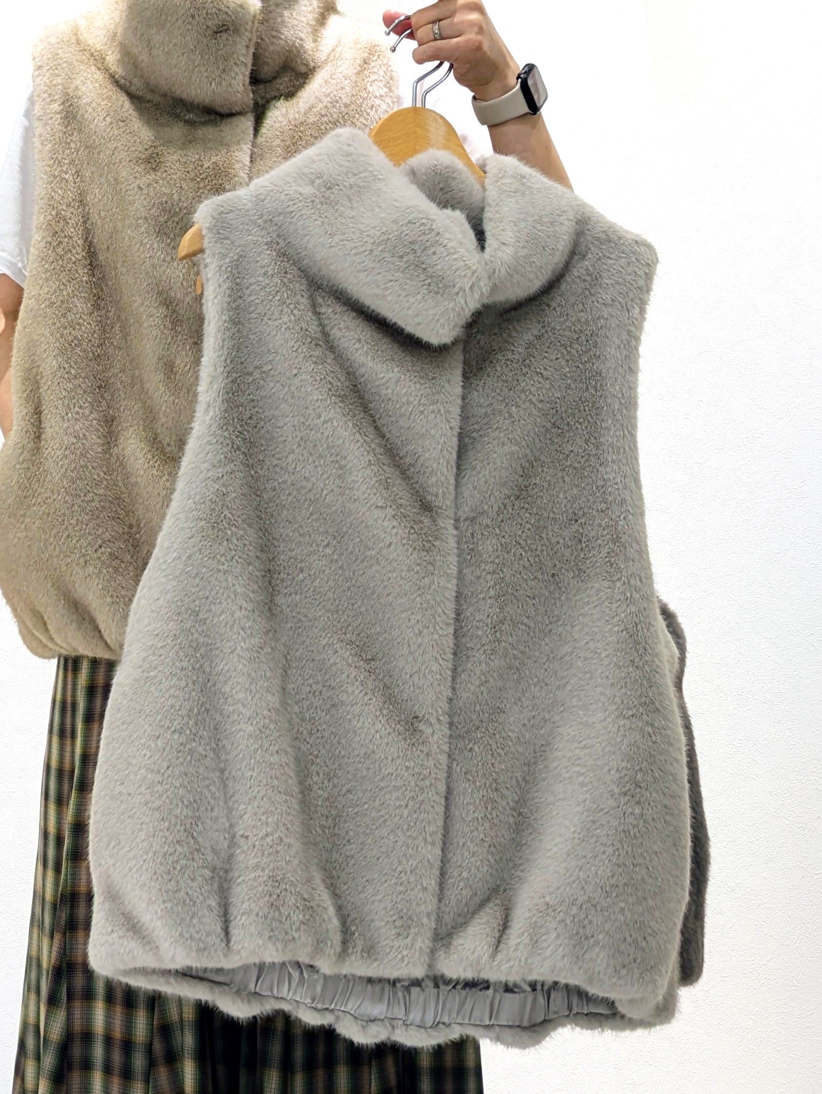 Stand Collar Eco Fur Gilet