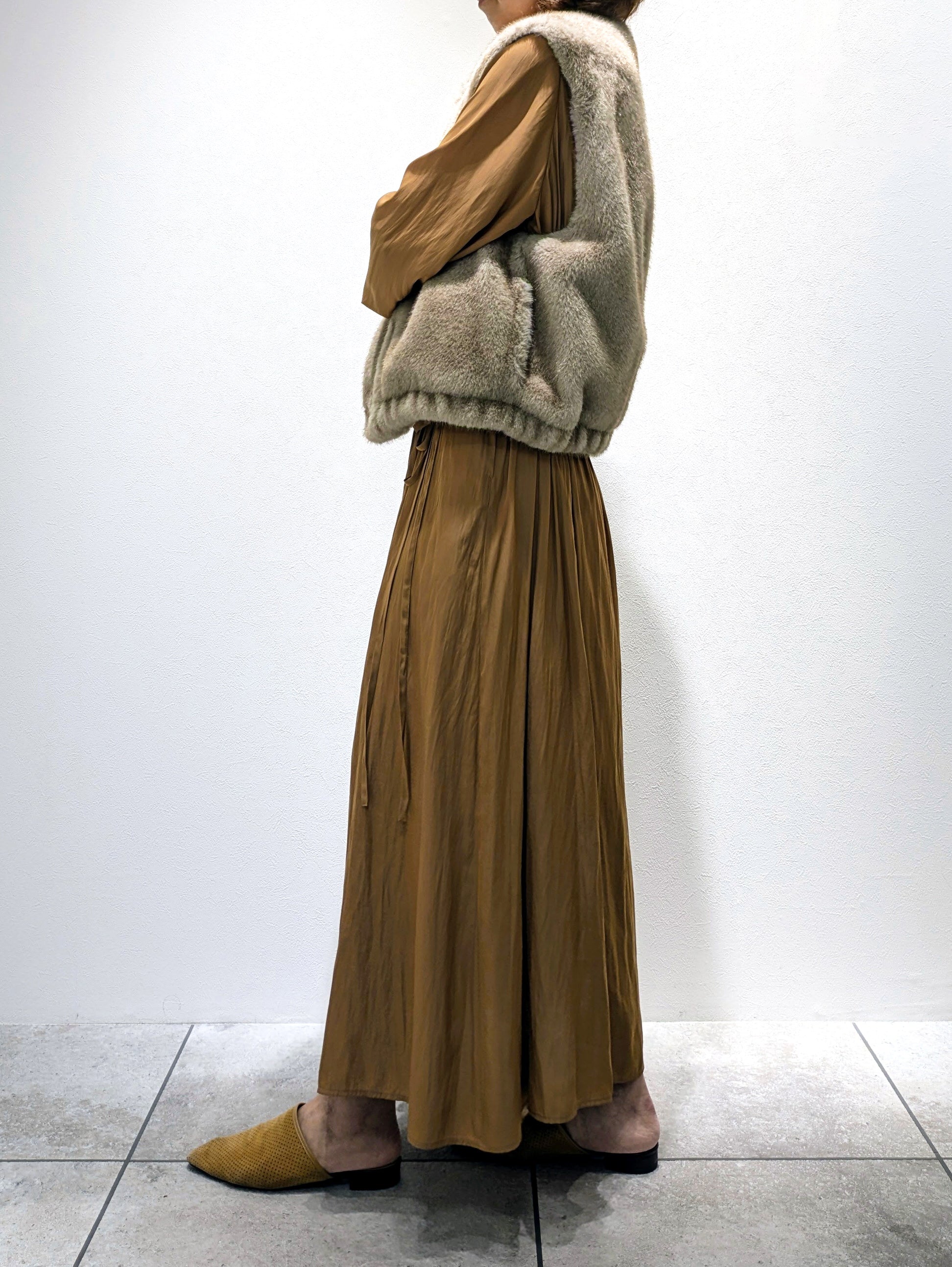 Eco-fur short gilet