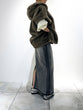 Hooded eco-fur jacket