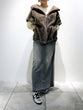 Hooded eco-fur jacket