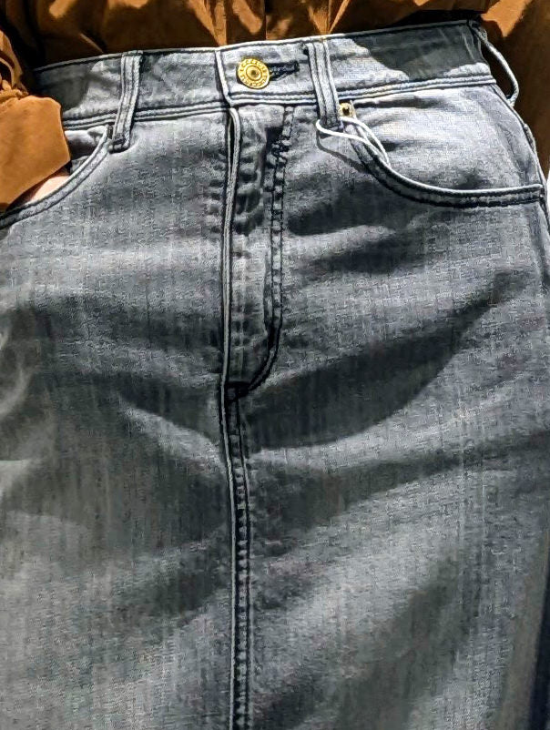 gray denim skirt