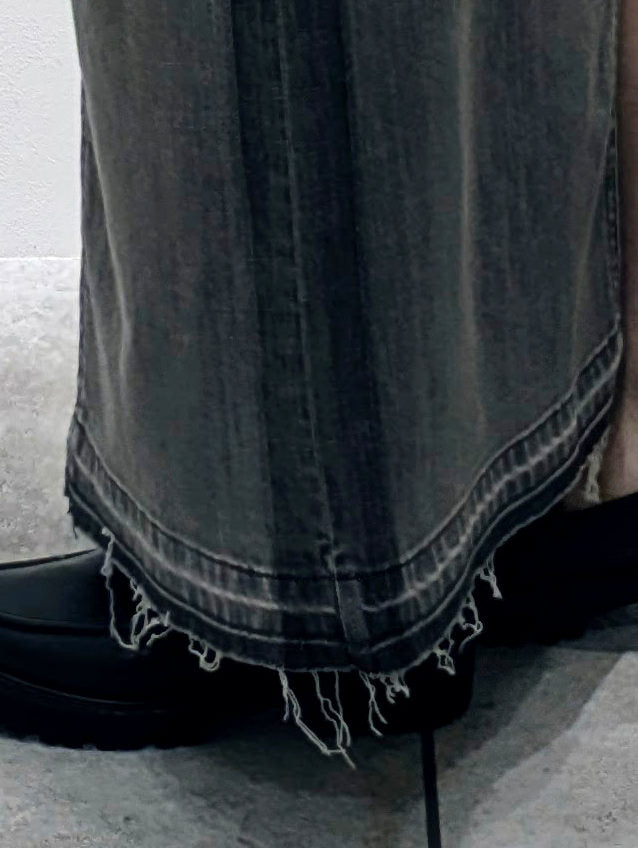 gray denim skirt