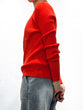 Non-tingling V neck rib knit