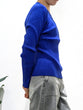 Non-tingling V neck rib knit