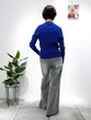 Non-tingling V neck rib knit