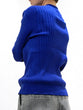 Non-tingling V neck rib knit