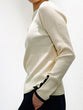 Non-tingling crew neck rib knit