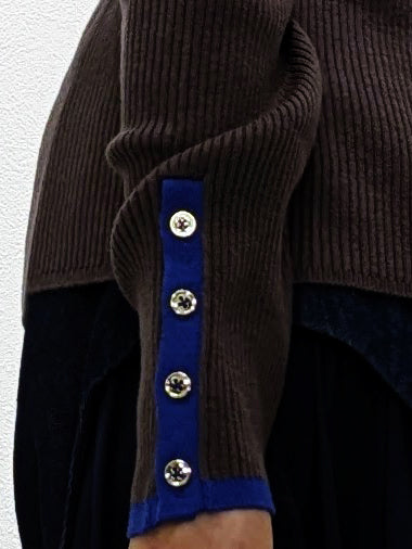 Non-tingling crew neck rib knit