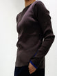 Non-tingling crew neck rib knit