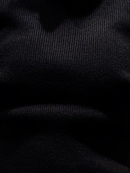 Non-tingling crew neck rib knit