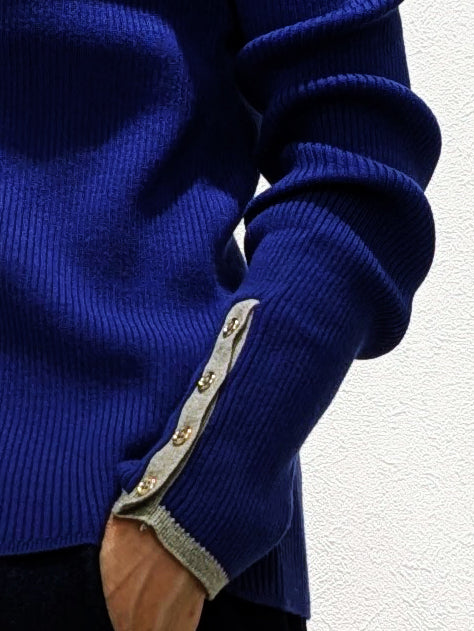 Non-tingling crew neck rib knit