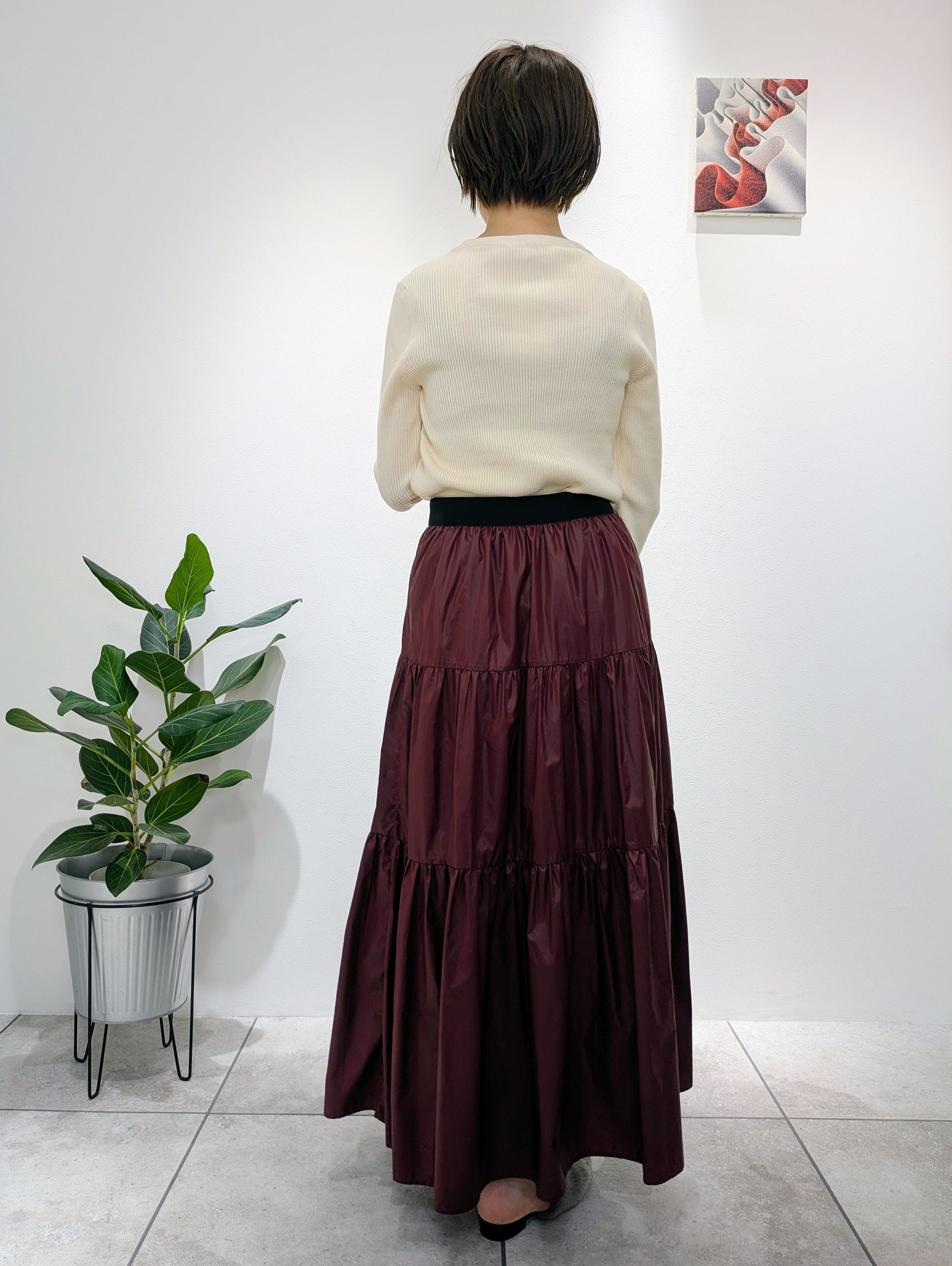 tiered taffeta skirt
