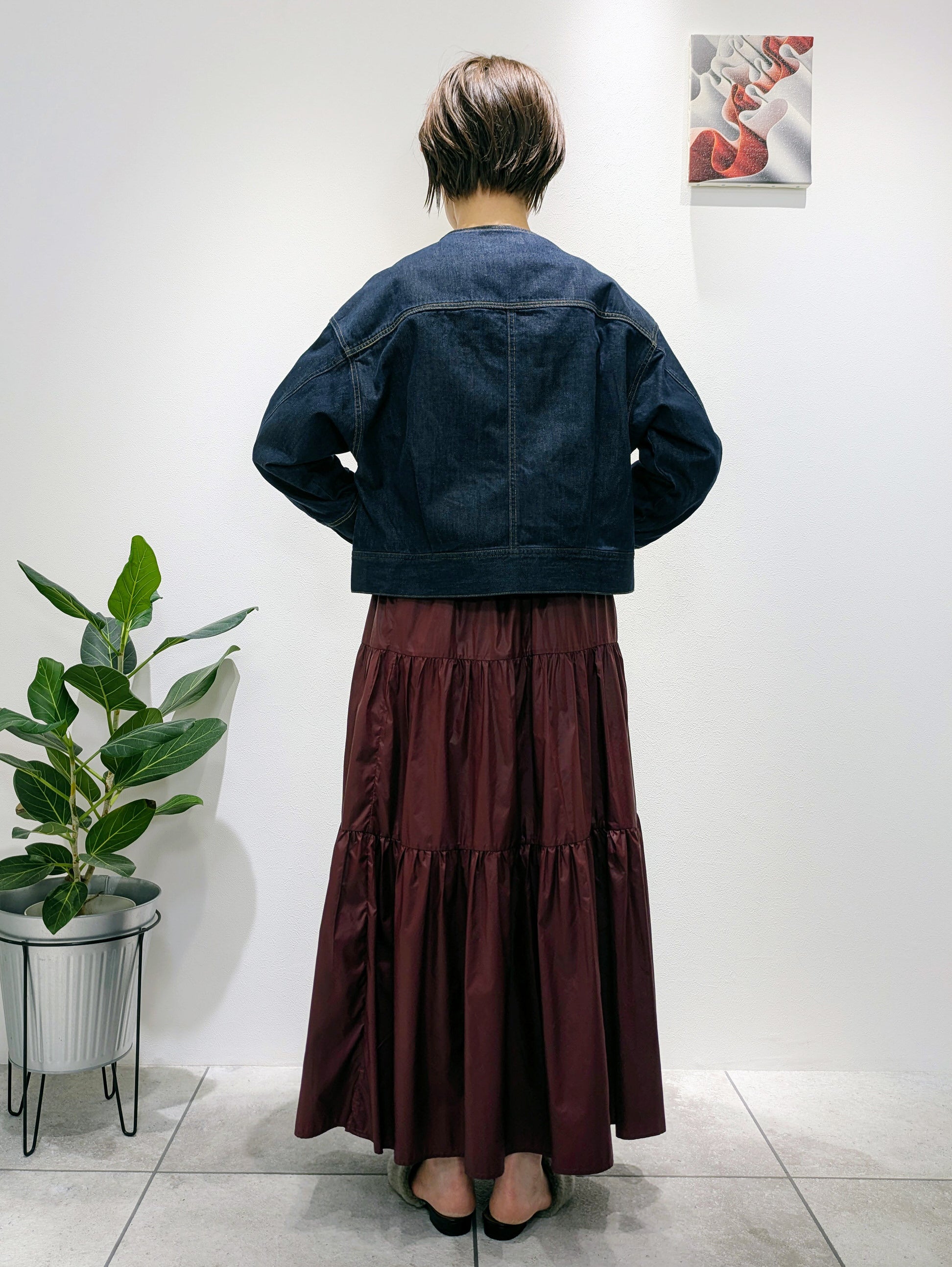 tiered taffeta skirt